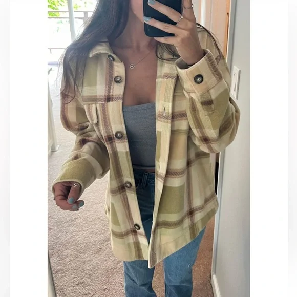 Rip Curl Yellow Plaid Jacket - Picture 2 of 4